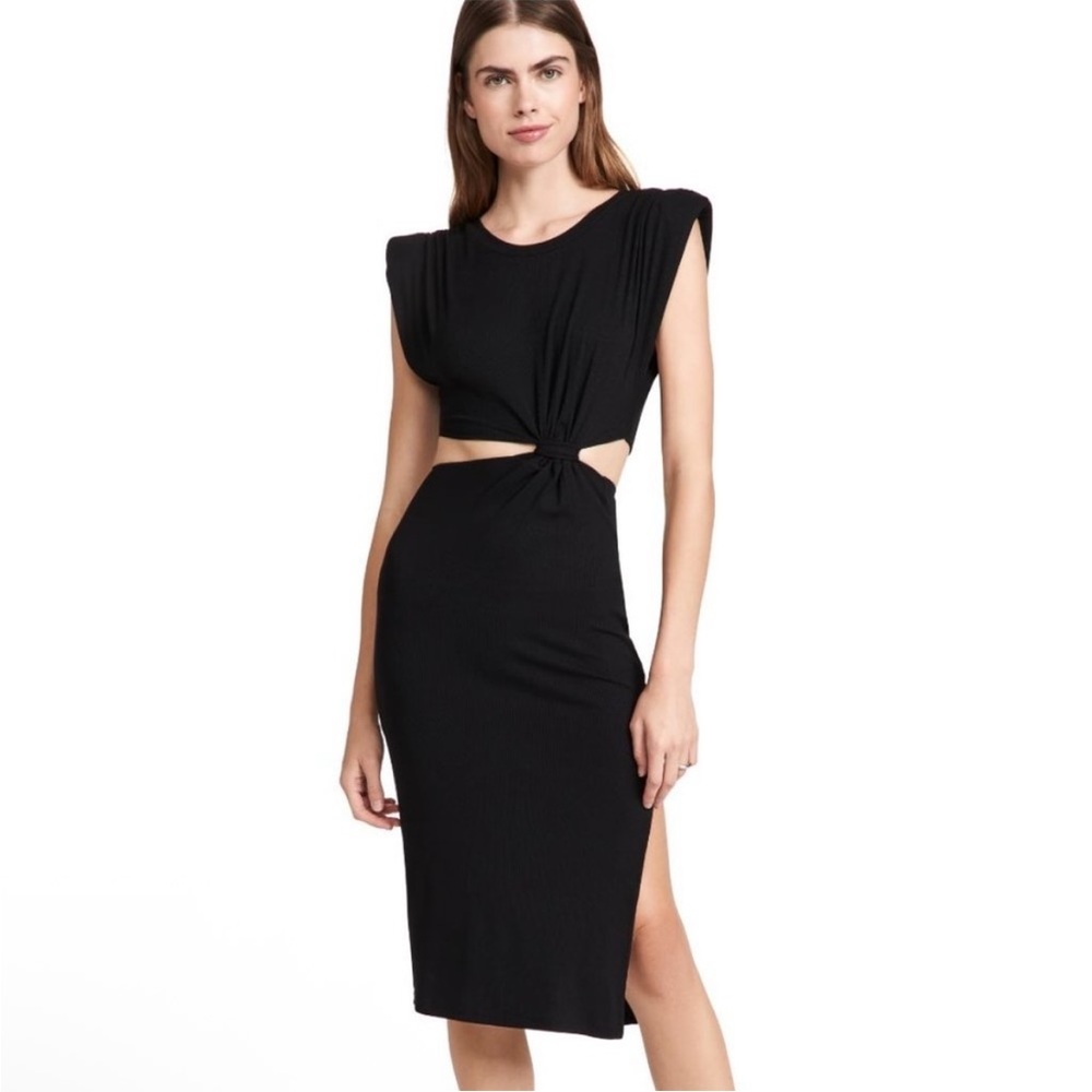 LNA x REVOLVE Tailor cut out ribbed black Dress size small‎